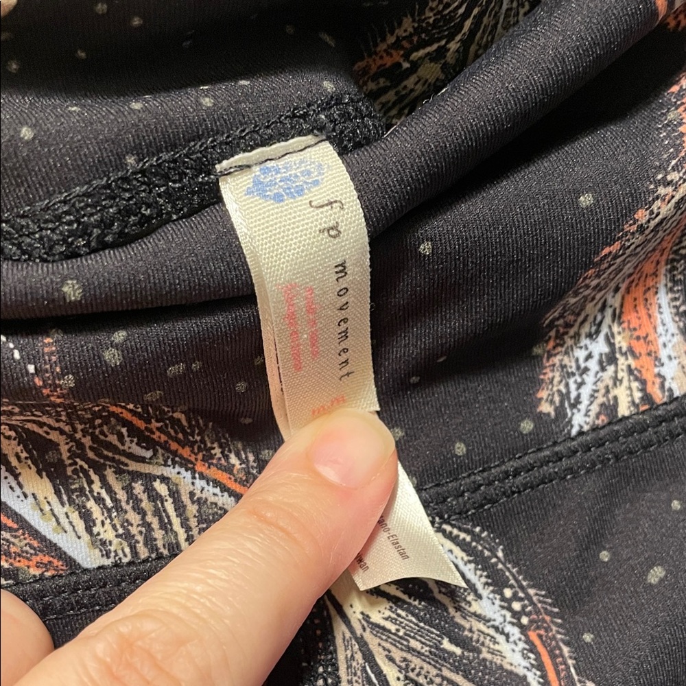 Free People fp movement Black Leggings with Feather Print - Picture 2 of 6